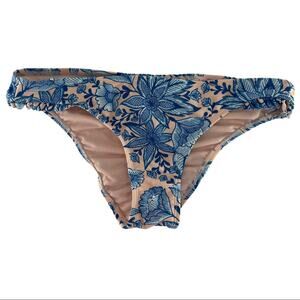 Xhilaration Women's Floral Blue Pink Ruffle Bikini Bottoms Size Small S